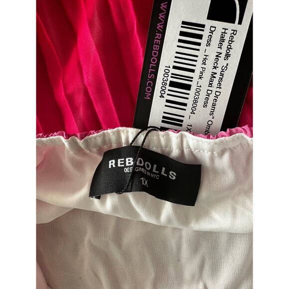 Sunset Ombre Halter Maxi Dress by Rebdolls 1X - Picture 7 of 9